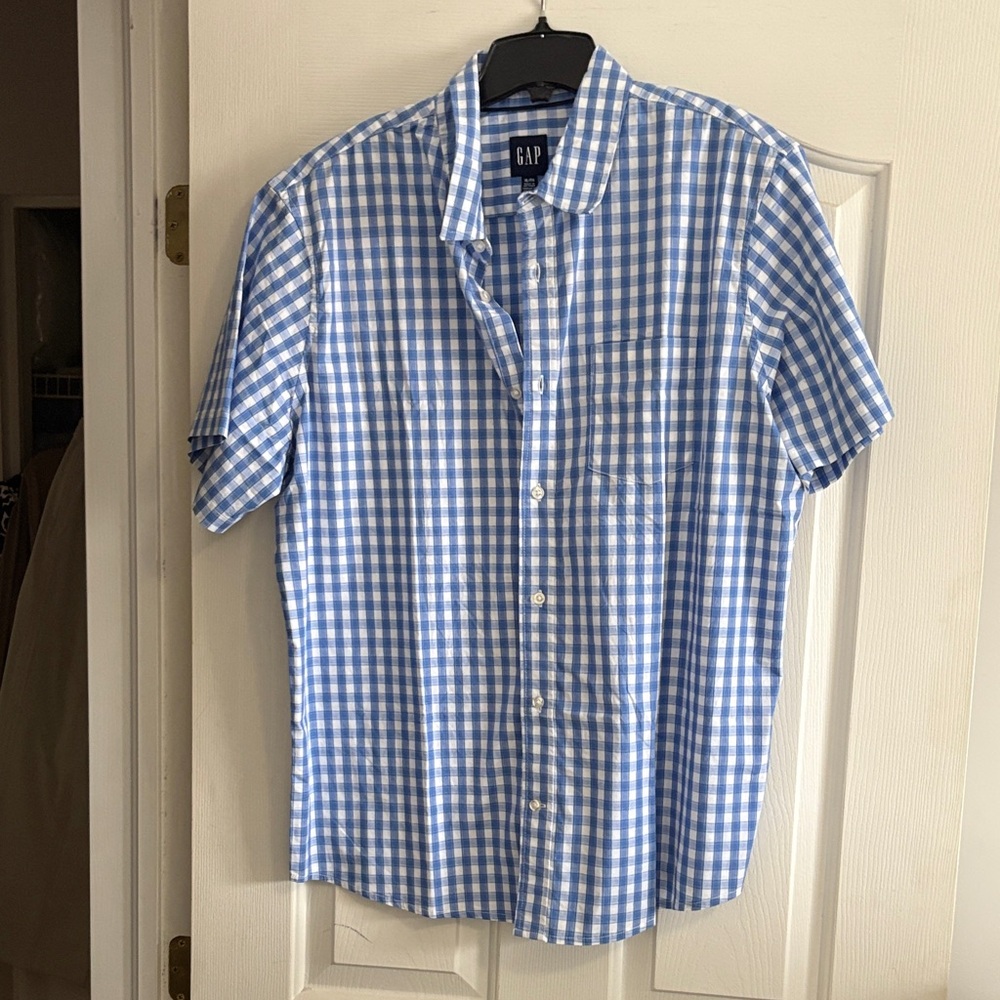 GAP Light Blue Gingham Men's Shirt